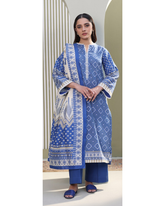 3-PC unstitched Printed Lawn By Zellbury | 0389